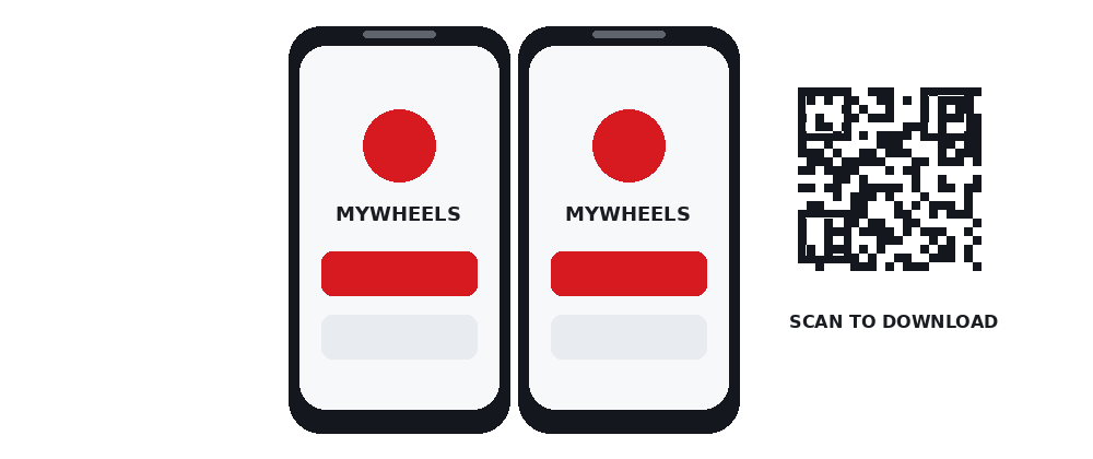 QR code and MyWheels mobile app preview